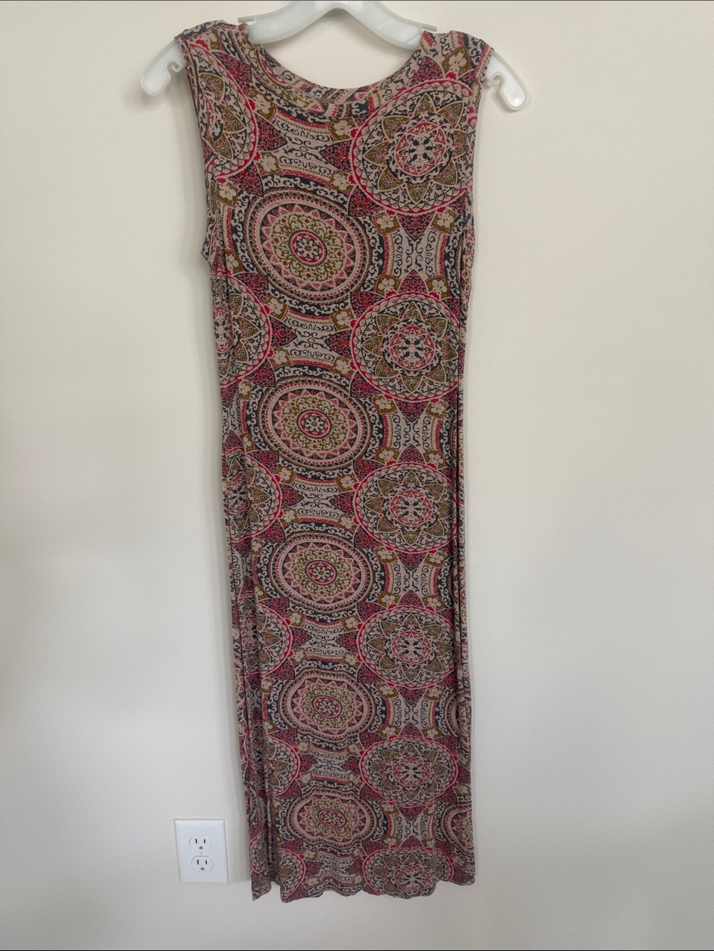 Free People Pink and Brown Medallion fitted dress